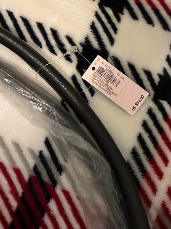 NEW Victoria's Secret Red and Black Plaid Tote with Floral Crest - Picture 6 of 6